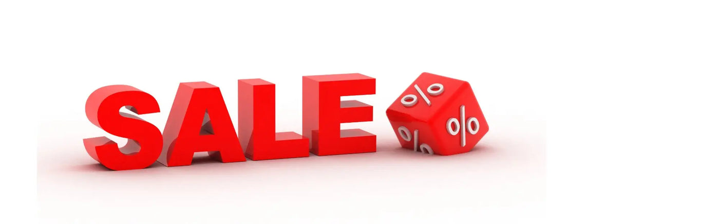 Red dice with % symbols in sale up to 70% off
