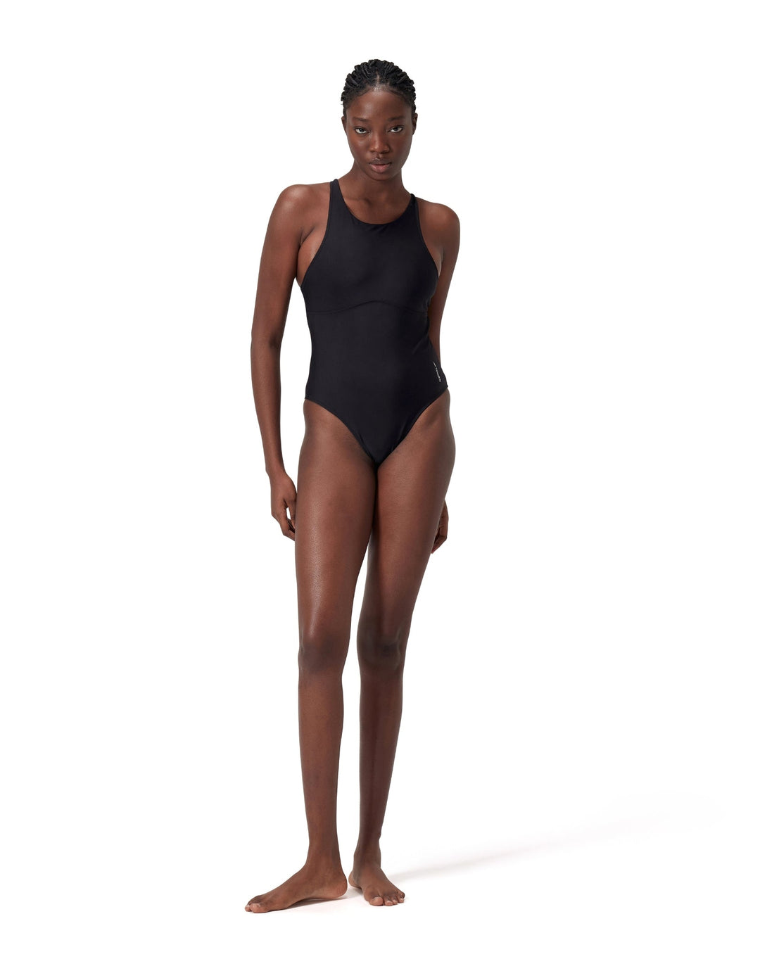 Speedo Solid Highneck Crossback Swimsuit Dark Grey – theSwimmingShop
