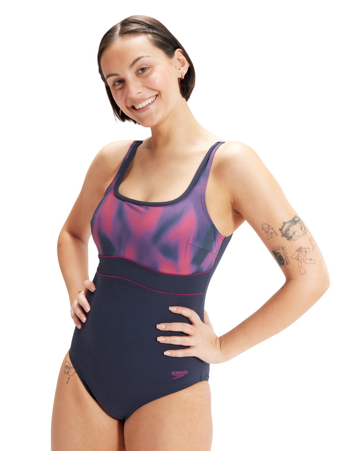 Women's Shaping ContourEclipse Printed Swimsuit Navy