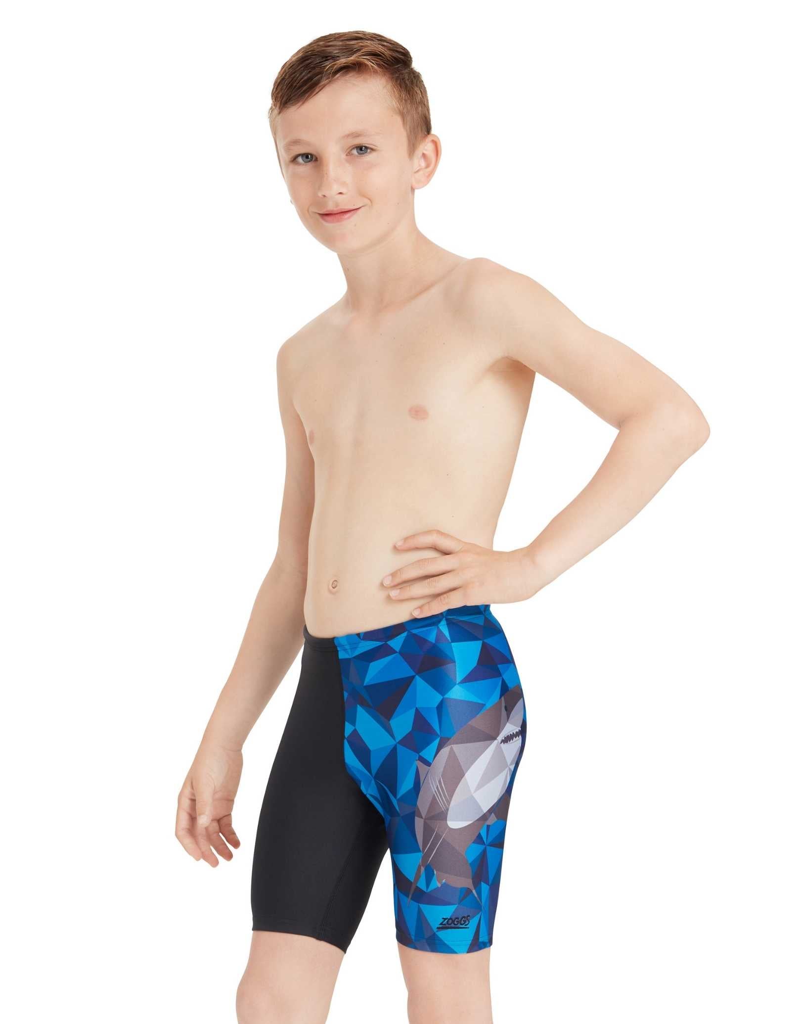 Zoggs Boys Geo Shark Mid Jammer | theSwimmingShop